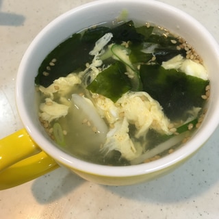 乾燥ワカメと大根の中華スープ